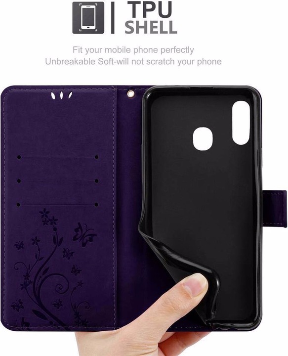 Produktbild Cadorabo Flower Book Cover (TCL A30, Samsung Galaxy A20, Samsung Galaxy M10s)