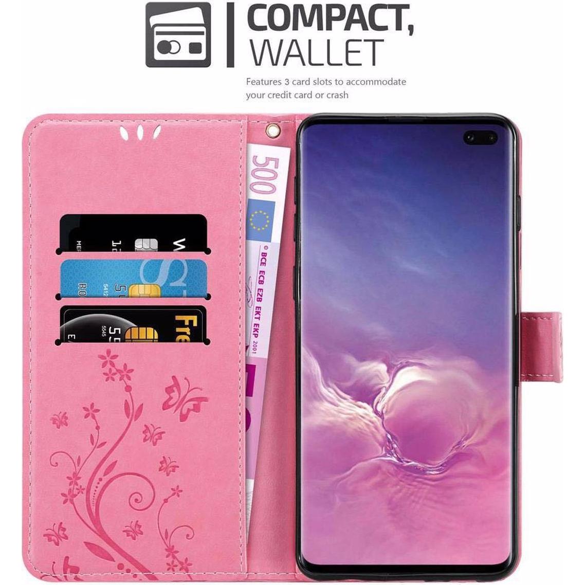 Thumbnail - Cadorabo Flower Book Cover (Samsung Galaxy S10+), Smartphone Hülle, Rosa