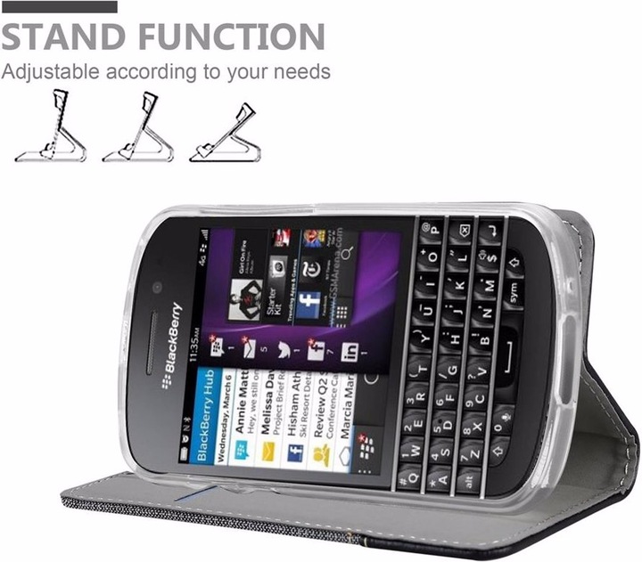 Produktbild Cadorabo Book Jeans Optik Cover (Blackberry Q10)