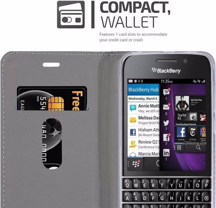 Produktbild Cadorabo Book Jeans Optik Cover (Blackberry Q10)