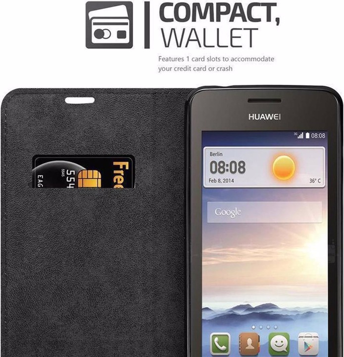 Actual product image Cadorabo Book Invisible Magnet Cover (Huawei Ascend Y330)