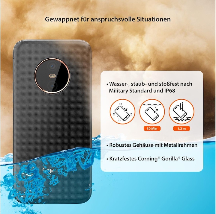 Actual product image Gigaset GX6 Outdoor (128 GB, Titanium Grey, 6.60", Dual SIM, 50 Mpx, 5G)