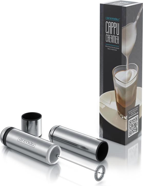 Produktbild Arendo Milchaufschäumer, batteriebetrieben, kompakter Edelstahl Stab Handmilchaufschäumer mit 13000 U/min