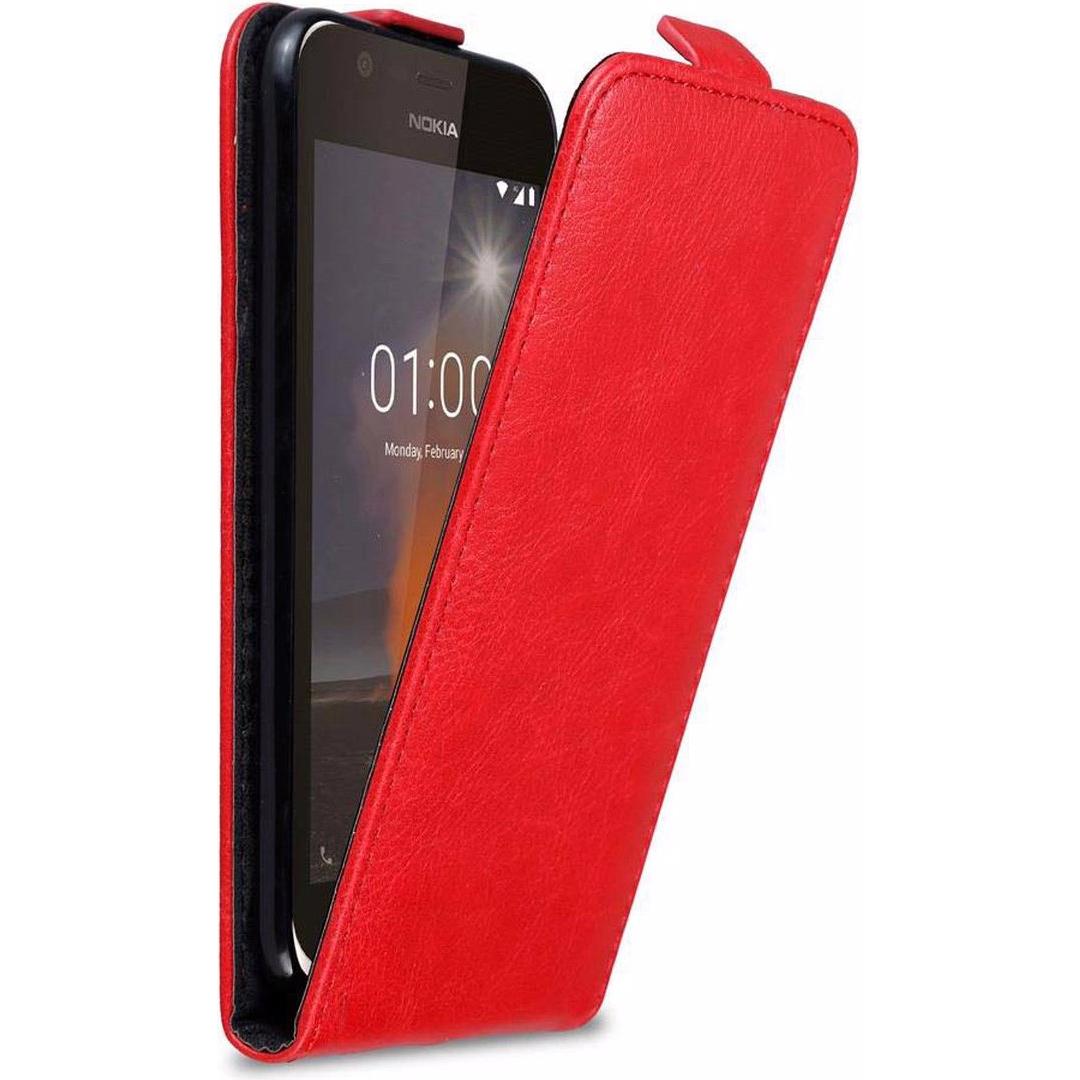 Cadorabo Flip wie Invisible Cover (Nokia 1), Smartphone Hülle, Rot