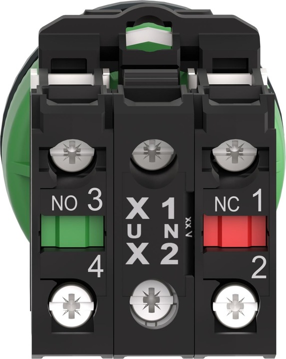 Produktbild APC Electric Leuchtdrucktaster, flach, komplett, ø30mm, 120 V, IP69K, LED, Weiss, 1 Öffner + 1