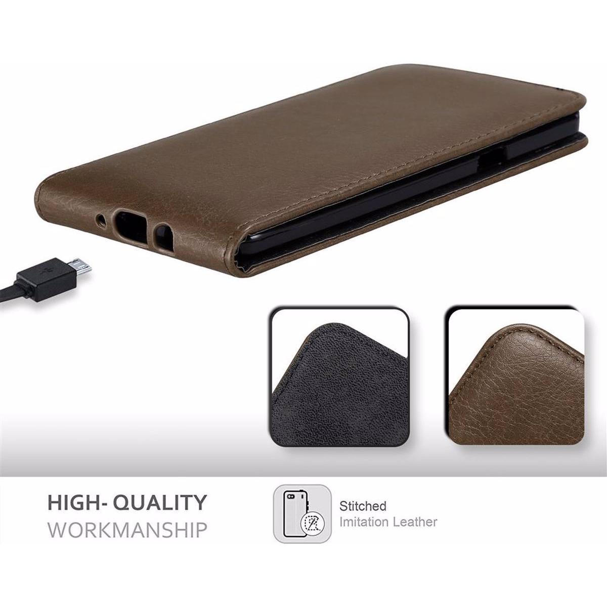 Thumbnail - Cadorabo Flip wie Invisible Cover (Samsung Galaxy A8 (2018)), Smartphone Hülle, Braun