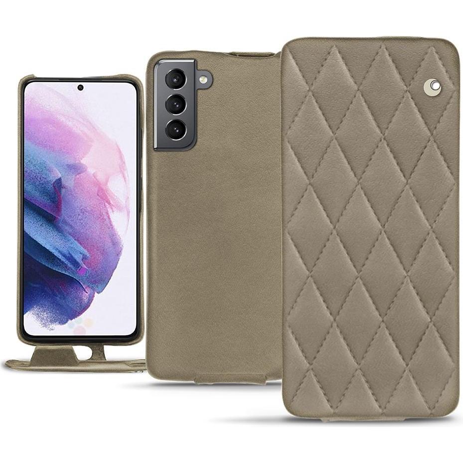 Noreve Lederschutzhülle vertikal (Samsung Galaxy S21), Smartphone Hülle, Beige