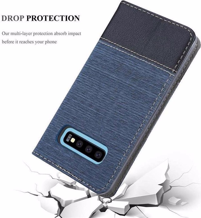 Produktbild Cadorabo Book Jeans Optik Cover (Samsung Galaxy S10+)