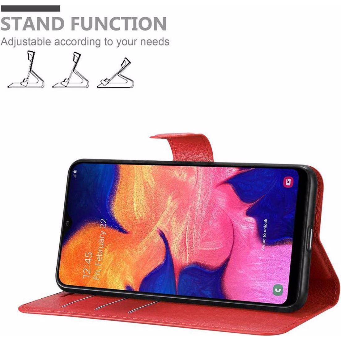 Thumbnail - Cadorabo Book mit Standfunktion Cover (Samsung Galaxy A10, Samsung Galaxy M10), Smartphone Hülle, Rot