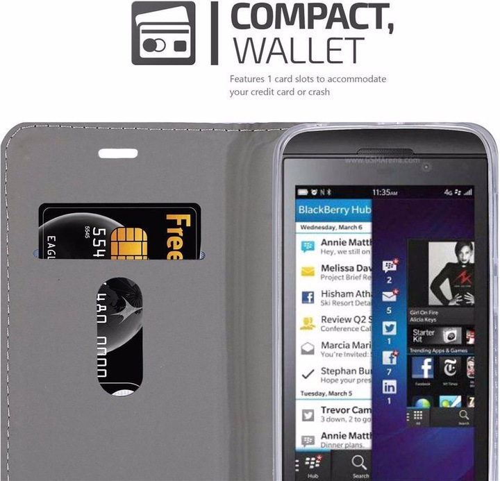 Produktbild Cadorabo Book Jeans Optik Cover (Blackberry Z10)