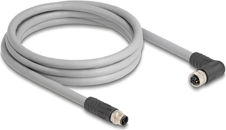 Produktbild Delock M12 Kabel L-kodiert 5 Pin Stecker gerade zu Buchse re