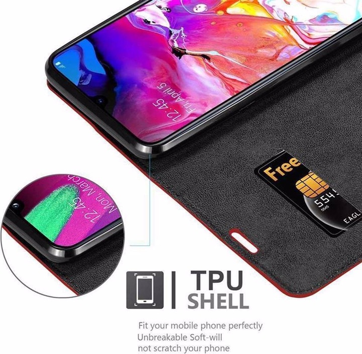 Actual product image Cadorabo Book Invisible Magnet Cover (Samsung Galaxy A70)