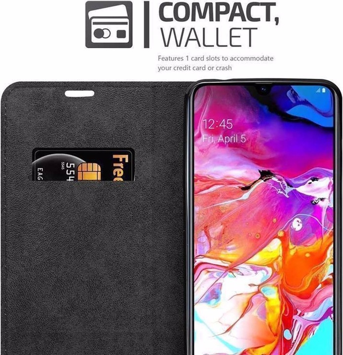 Actual product image Cadorabo Book Invisible Magnet Cover (Samsung Galaxy A70)