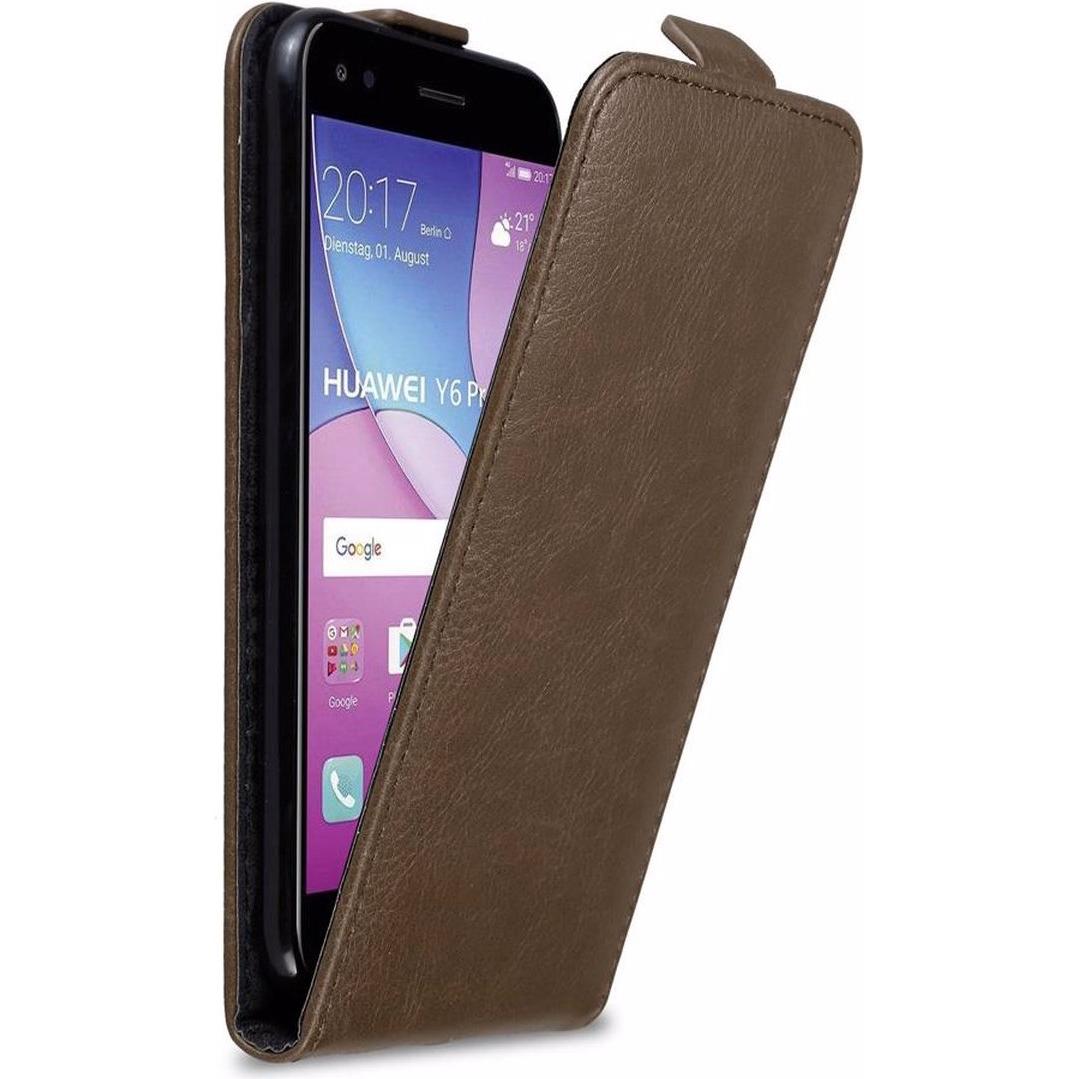 Thumbnail - Cadorabo Flip wie Invisible Cover (Huawei Y6 Pro), Smartphone Hülle, Braun