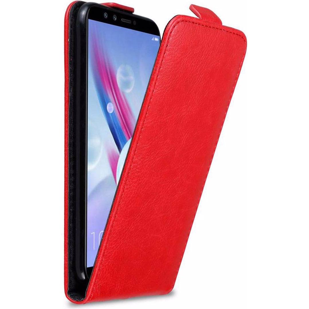Cadorabo Flip wie Invisible Cover (Honor 9 Lite), Smartphone Hülle, Rot