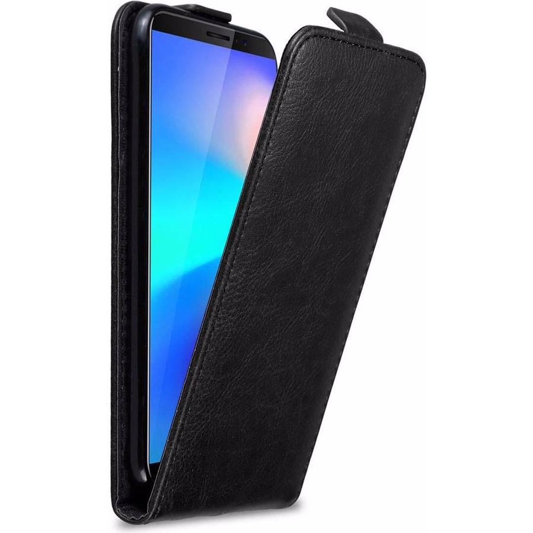 Cadorabo Flip wie Invisible Cover (Samsung Galaxy J3 Pro), Smartphone Hülle, Schwarz