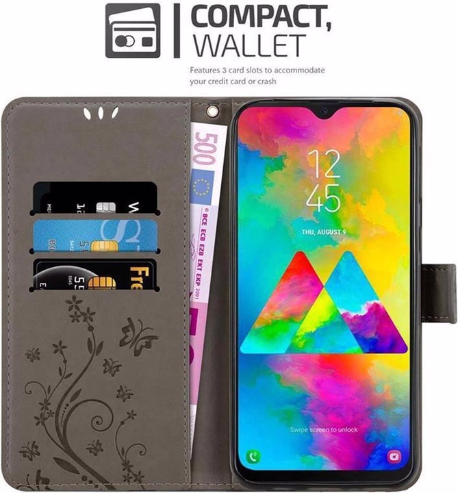 Actual product image Cadorabo Flower Book Cover (Samsung Galaxy M20)