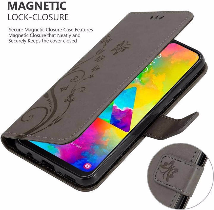 Actual product image Cadorabo Flower Book Cover (Samsung Galaxy M20)