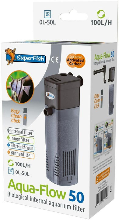 Produktbild SuperFish Aquaflow 50 Filter, Produkttyp: Innenfilter, Grundfarbe (50 l, Innenfilter, Süsswasser, Kaltwasser)