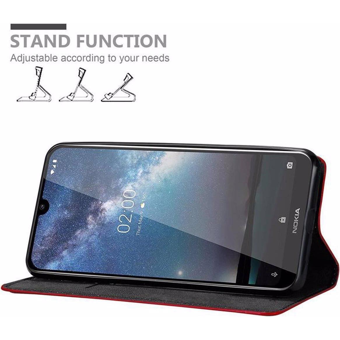 Thumbnail - Cadorabo Book Invisible Magnet Cover (Nokia 2.2), Smartphone Hülle, Rot