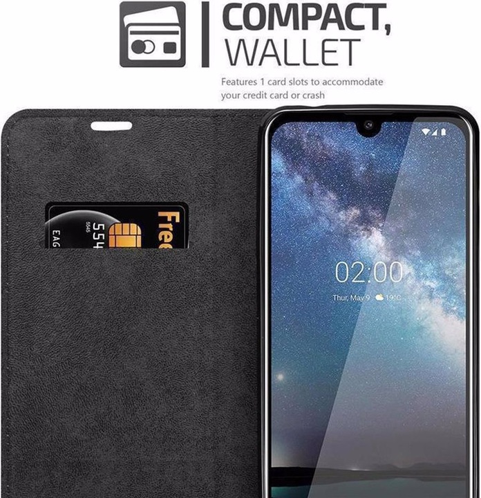 Actual product image Cadorabo Book Invisible Magnet Cover (Nokia 2.2)