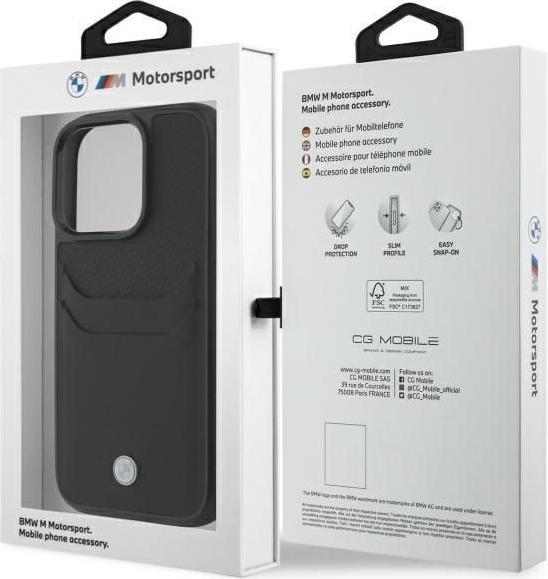 Produktbild BMW BMHCP16X22RSEPK iPhone 16 Pro Max 6.9" czarny/black hardcase Sign Leather Cardslot (Apple iPhone 16 Pro Max)