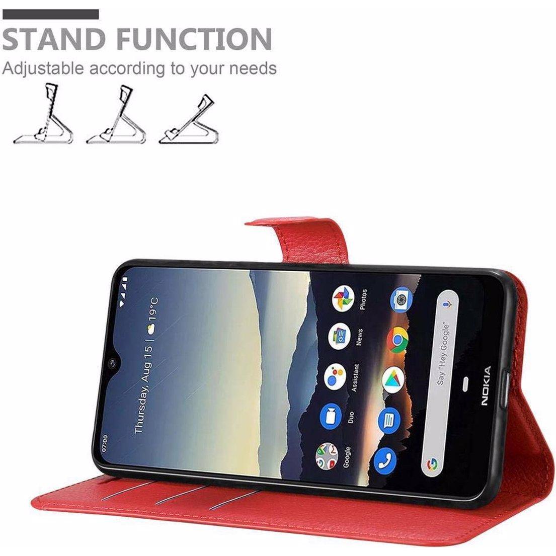Thumbnail - Cadorabo Book mit Standfunktion Cover (Nokia 7.2), Smartphone Hülle, Rot