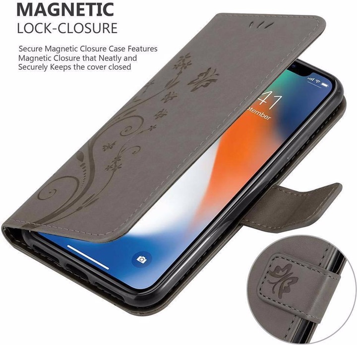 Produktbild Cadorabo Flower Book Cover (Apple iPhone XS Max)