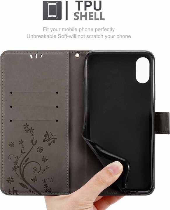 Produktbild Cadorabo Flower Book Cover (Apple iPhone XS Max)