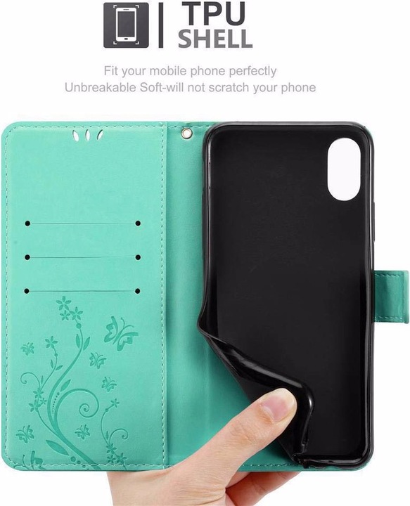 Produktbild Cadorabo Flower Book Cover (Apple iPhone XS Max)