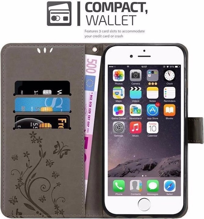 Actual product image Cadorabo Flower Book Cover (Apple iPhone 6 Plus, Apple iPhone 6s Plus)