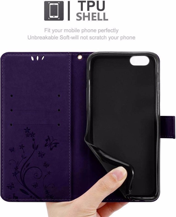 Actual product image Cadorabo Flower Book Cover (Apple iPhone 6s Plus, Apple iPhone 6 Plus)