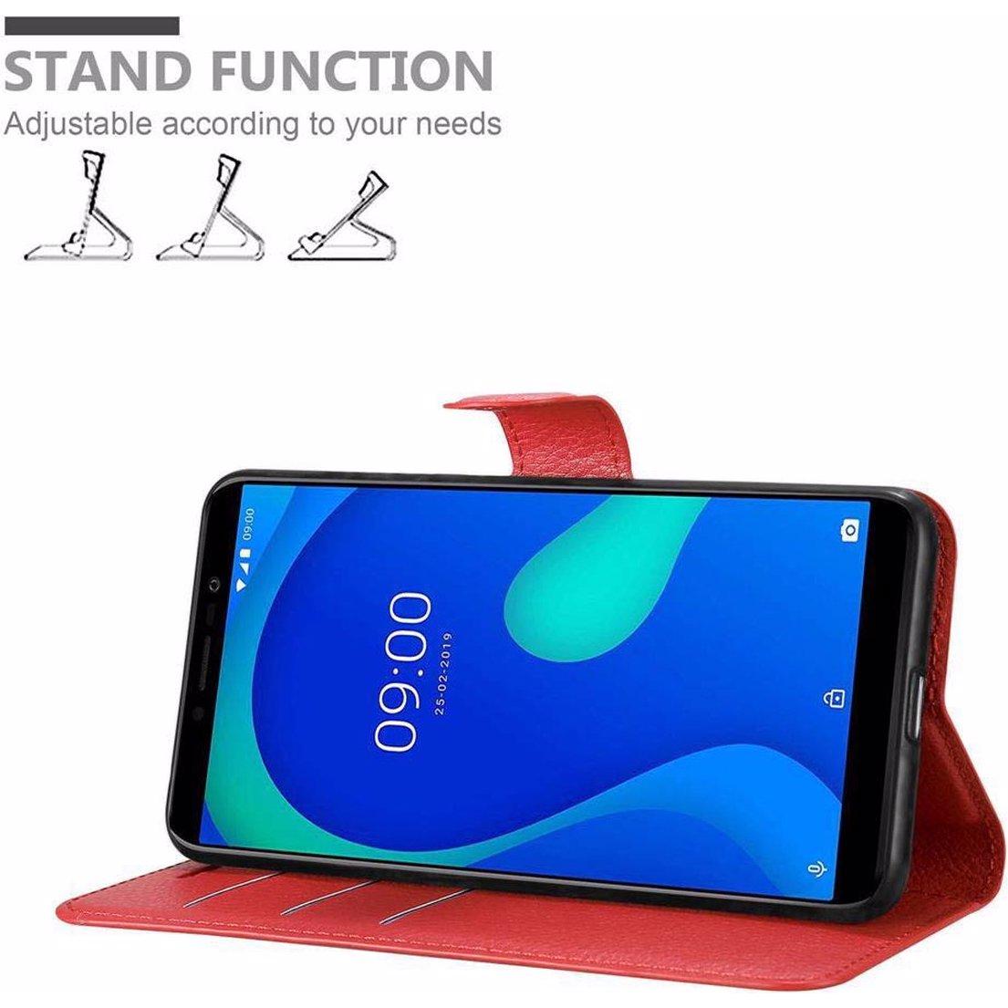 Thumbnail - Cadorabo Book mit Standfunktion Cover (Wiko Y80), Smartphone Hülle, Rot