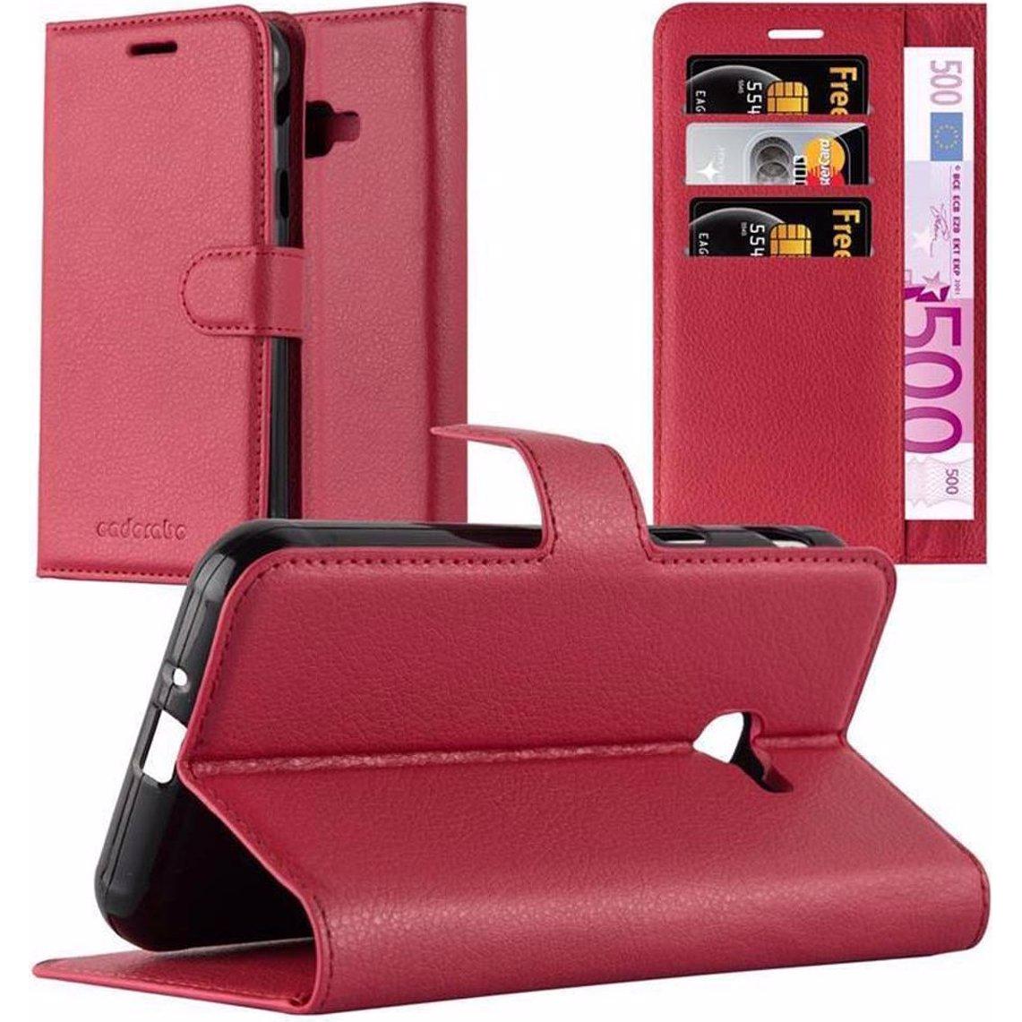 Cadorabo Book mit Standfunktion Cover (Samsung Galaxy Xcover 4s), Smartphone Hülle, Rot