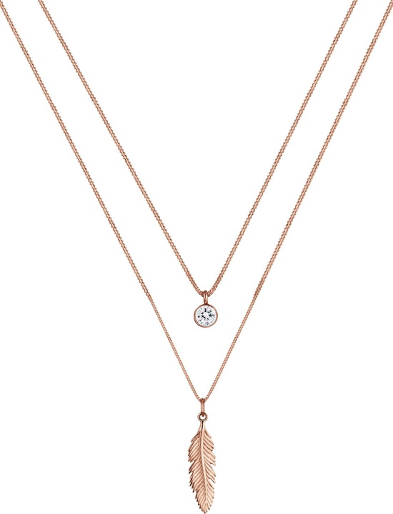 Immagine prodotto Elli Boho, Piuma, Strato, Collana Solitario (Argento 925, Cristallo di vetro, 45 cm)