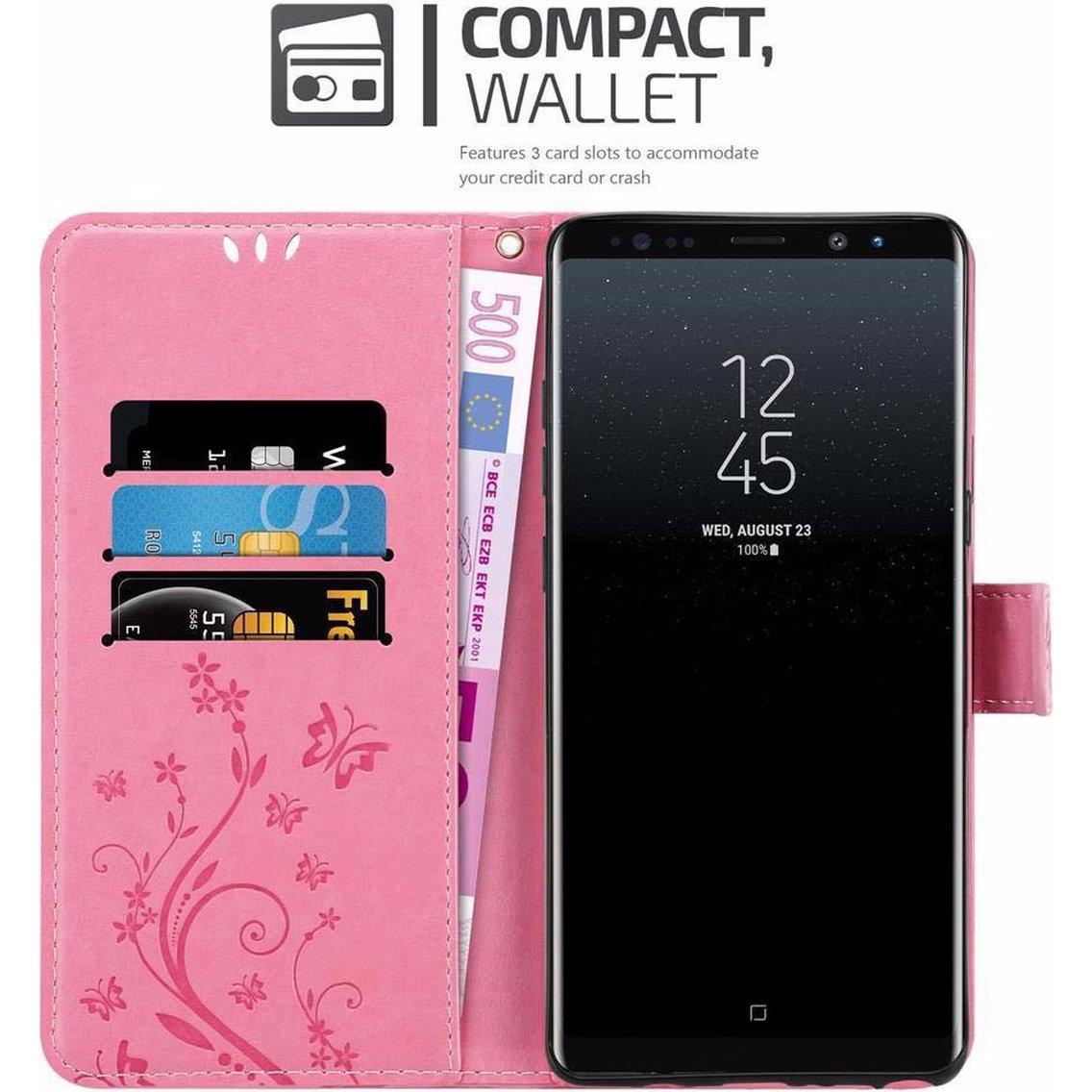 Thumbnail - Cadorabo Flower Book Cover (Samsung Galaxy Note 8), Smartphone Hülle, Rosa
