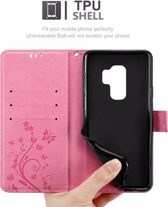 Actual product image Cadorabo Flower Book Cover (Samsung Galaxy S9+)