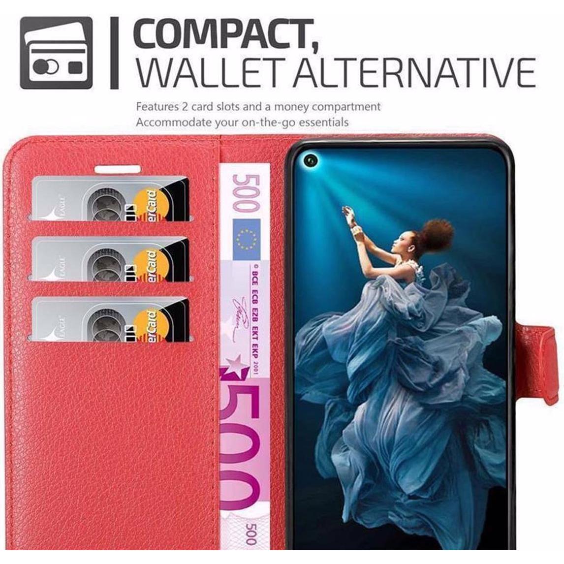 Thumbnail - Cadorabo Book mit Standfunktion Cover (Huawei Nova 5T), Smartphone Hülle, Rot