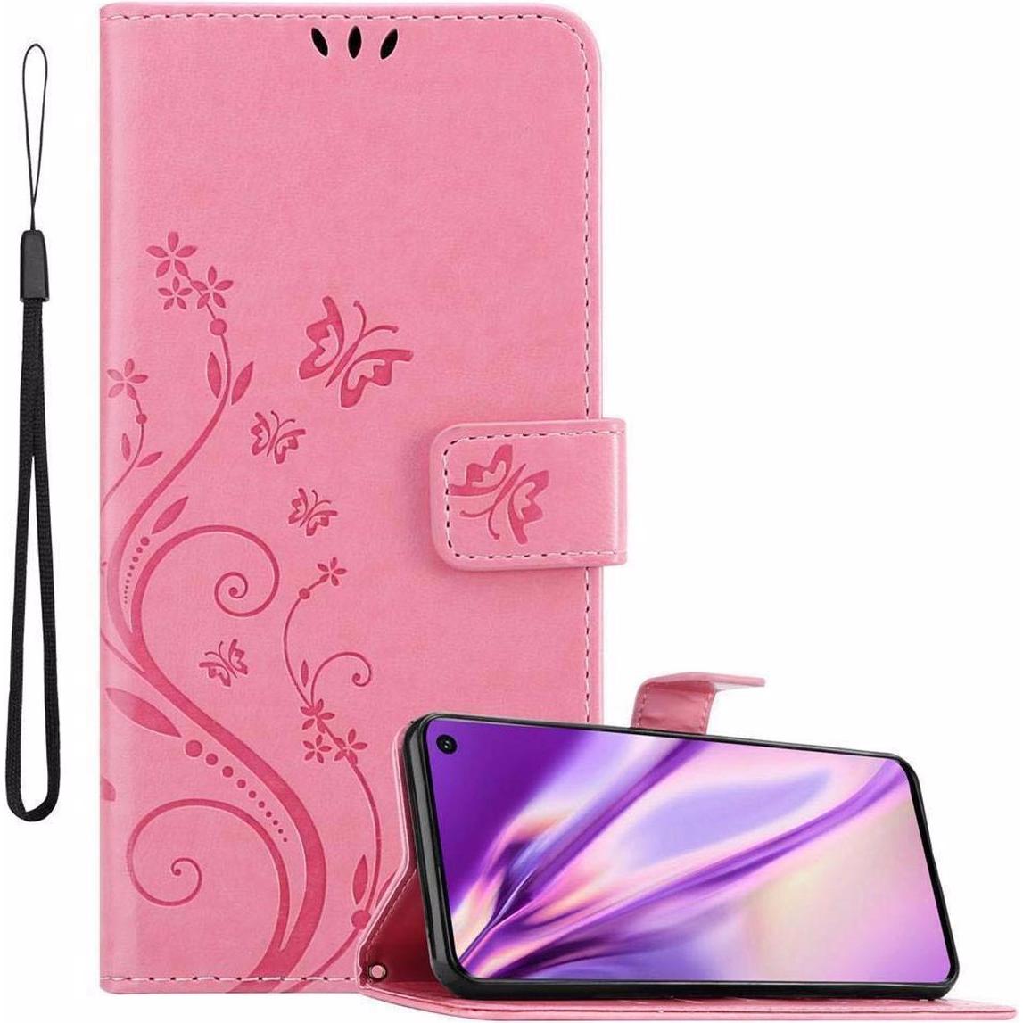 Cadorabo Flower Book Cover (Samsung Galaxy S10), Smartphone Hülle, Rosa