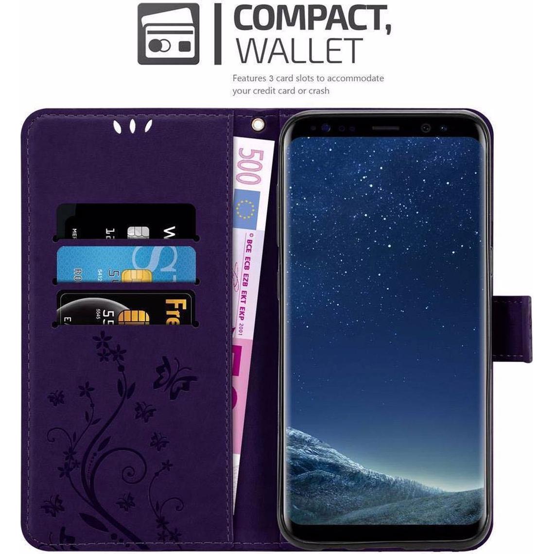 Thumbnail - Cadorabo Flower Book Cover (Samsung Galaxy S8), Smartphone Hülle, Violett