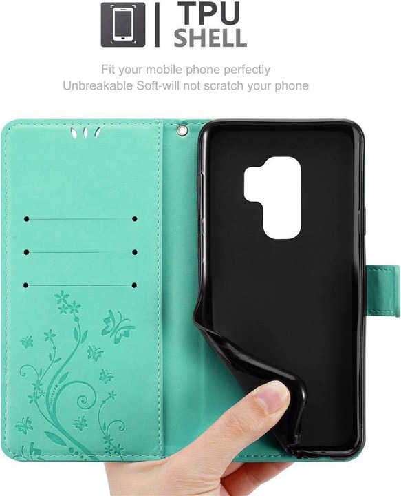 Actual product image Cadorabo Flower Book Cover (Samsung Galaxy S9+)