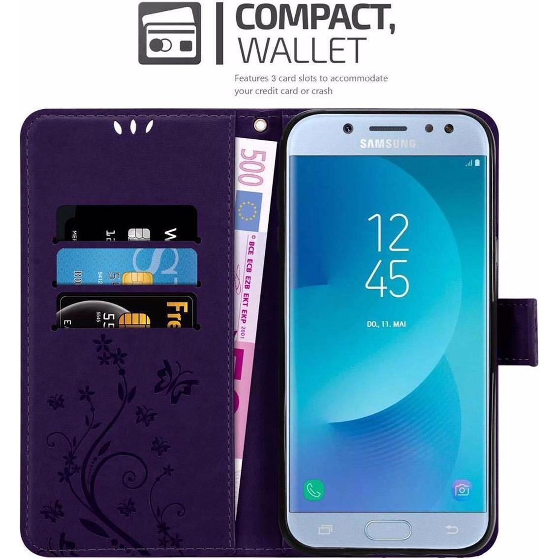 Thumbnail - Cadorabo Flower Book Cover (Samsung Galaxy J5 (2017)), Smartphone Hülle, Violett