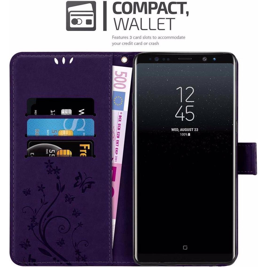 Thumbnail - Cadorabo Flower Book Cover (Samsung Galaxy Note 8), Smartphone Hülle, Violett