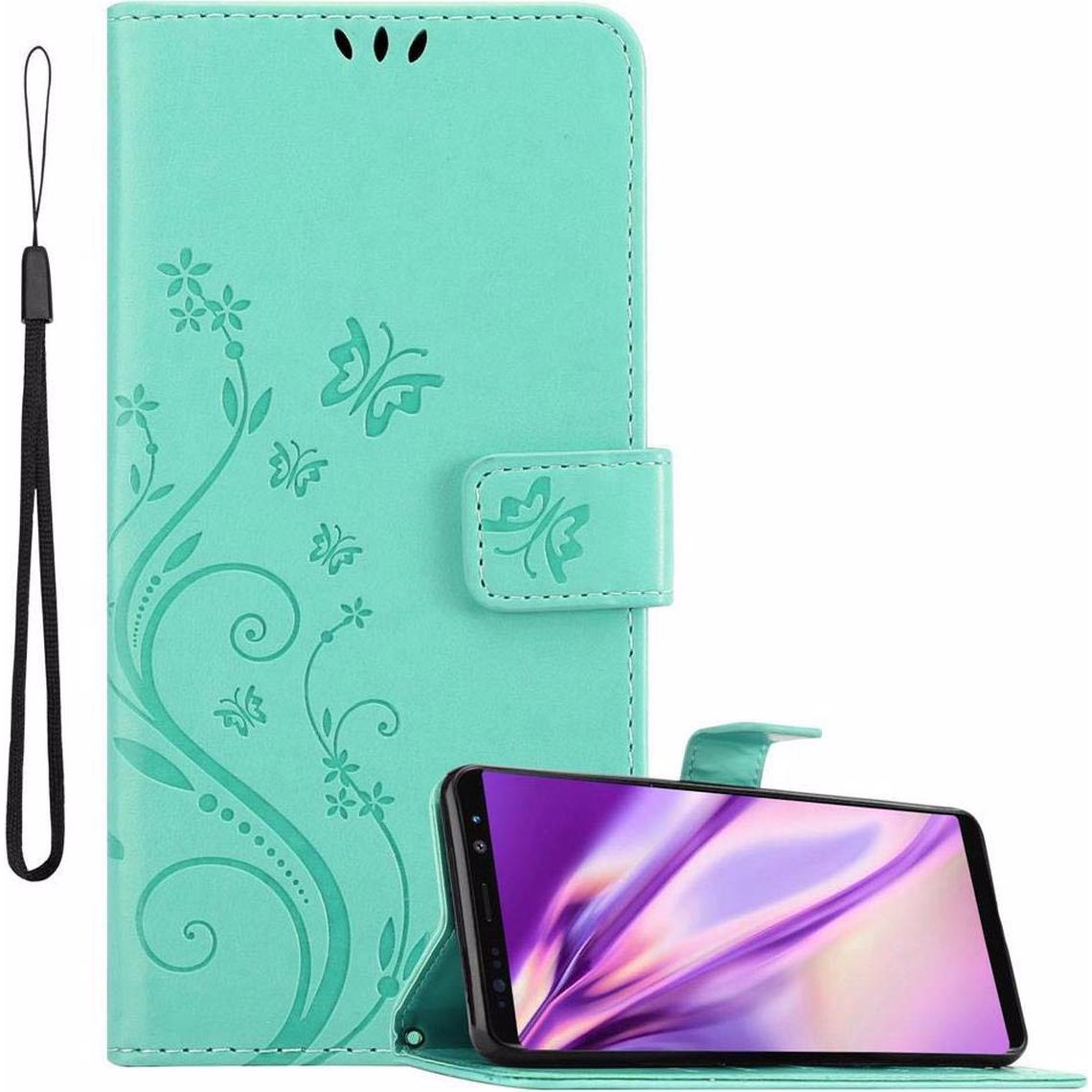 Thumbnail - Cadorabo Flower Book Cover (Samsung Galaxy Note 8), Smartphone Hülle, Türkis