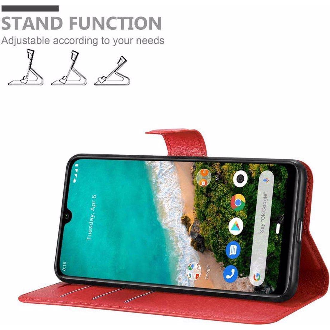 Thumbnail - Cadorabo Book mit Standfunktion Cover (Xiaomi Mi A3), Smartphone Hülle, Rot