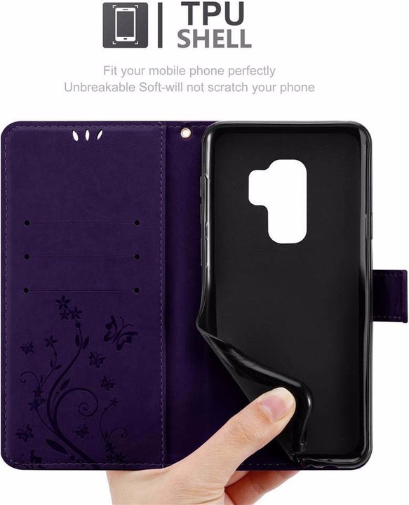 Actual product image Cadorabo Flower Book Cover (Samsung Galaxy S9+)