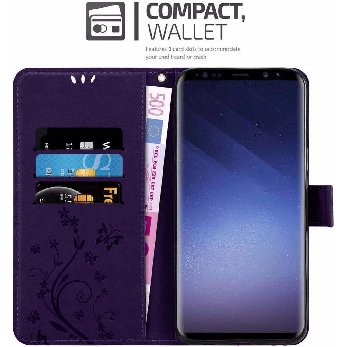 Thumbnail - Cadorabo Flower Book Cover (Samsung Galaxy S9), Smartphone Hülle, Violett