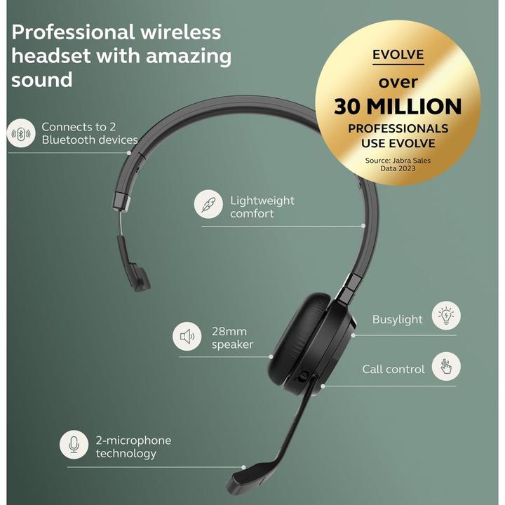 Actual product image Jabra Evolve 65 (Cable, Wireless, USB-A, Microsoft teams)