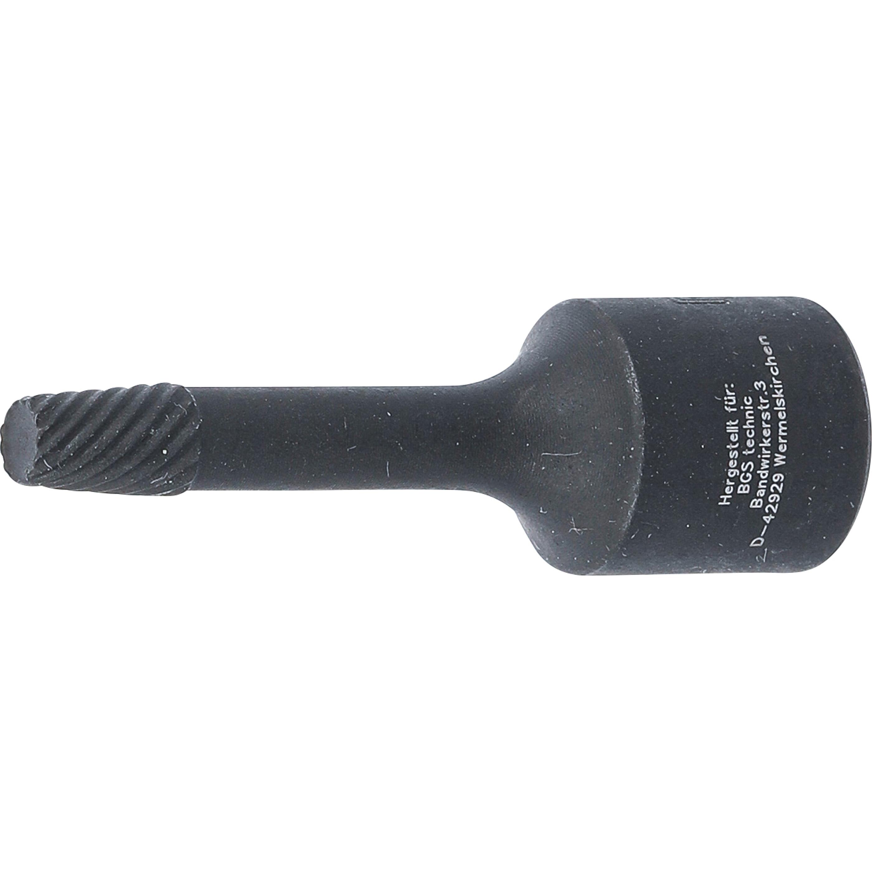 BGS, Gewindeschneider + Gewindebohrer, Spiral-Profil-Steckschlüssel-Einsatz / Schraubenausdreher 10 mm (3/8") 6 mm