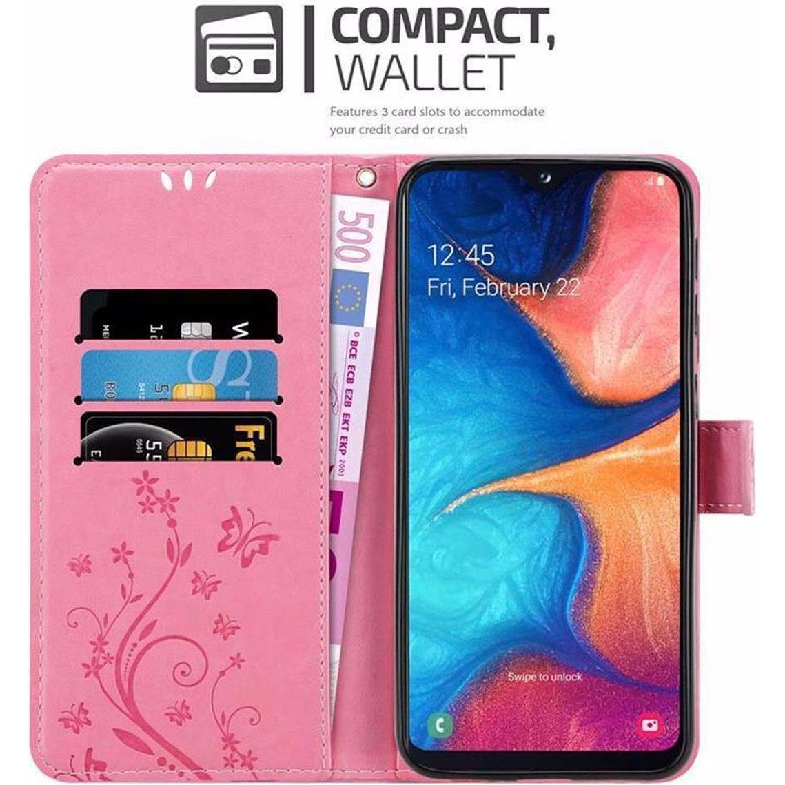 Thumbnail - Cadorabo Flower Book Cover (Samsung Galaxy A10e), Smartphone Hülle, Rosa
